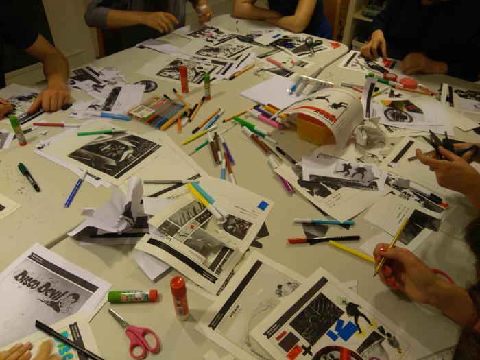 Exposición en el MAS de los trabajos de los niños sobre Días de Vinilo